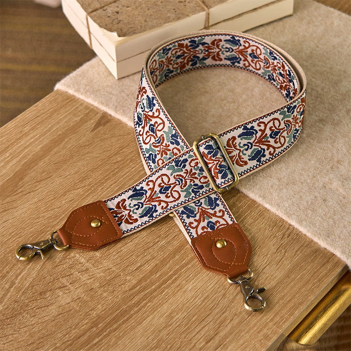 Buddha Stones Flower Geometric Embroidery Adjustable Handbags Crossbody Shoulder Bag Straps Replacement - Khaki - 80-140cm*5cm - image 15