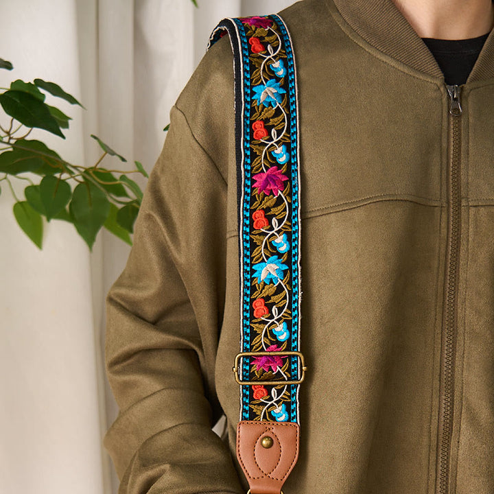 Buddha Stones Bohemian Flower Vine Geometric Embroidery Adjustable Handbags Crossbody Shoulder Bag Purse Straps Replacement - image 6