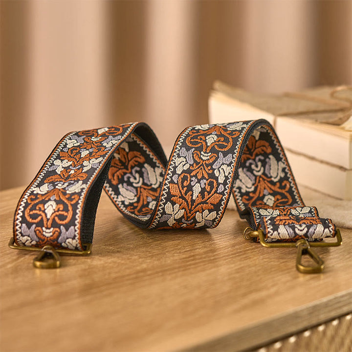 Buddha Stones Bohemian Brown Flower Vine Adjustable Handbags Crossbody Shoulder Bag Straps Replacement - image 2