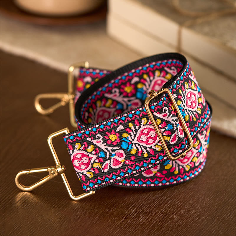 Buddha Stones Bohemian Flower Geometric Stripes Embroidery Adjustable Handbags Crossbody Shoulder Bag Purse Straps Replacement - image 14