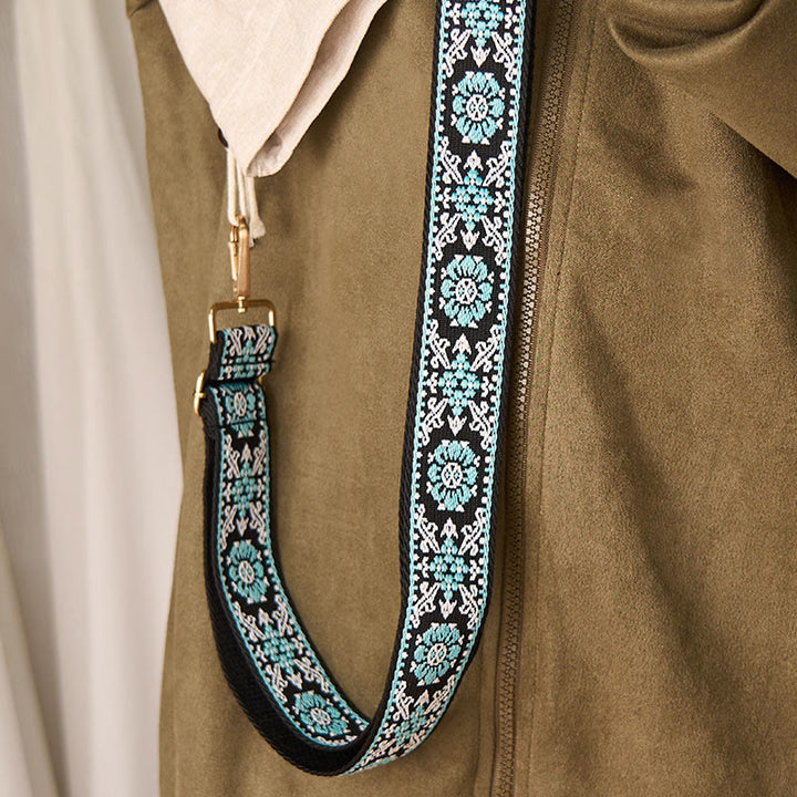 Buddha Stones Bohemian Round Flower Geometric Embroidery Adjustable Handbags Crossbody Shoulder Bag Purse Straps Replacement - image 6