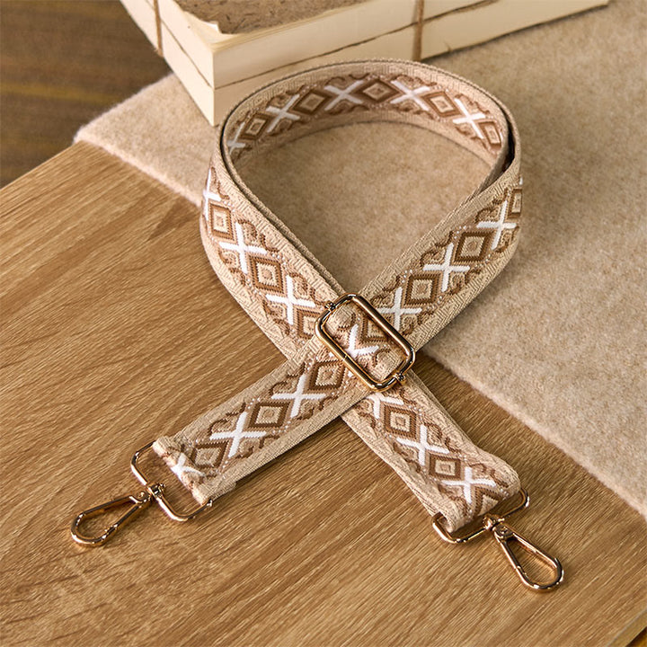 Buddha Stones Boho Rhombus Stripe Geometric Jacquard Adjustable Handbags Crossbody Shoulder Bag Straps Replacement - Brown - 75-145cm*3.8cm - image 7