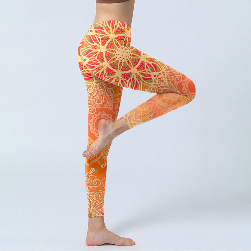 Buddha Stones Symmetrical Geometric Pattern Print Gym Leggings Women's Yoga Pants - image 3