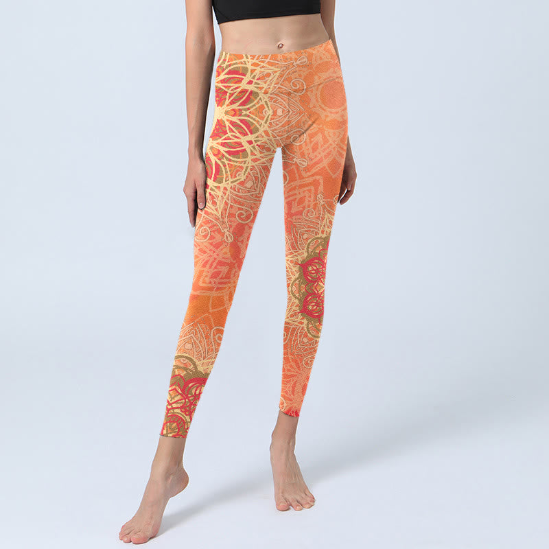 Buddha Stones Symmetrical Geometric Pattern Print Gym Leggings Women's Yoga Pants - image 5