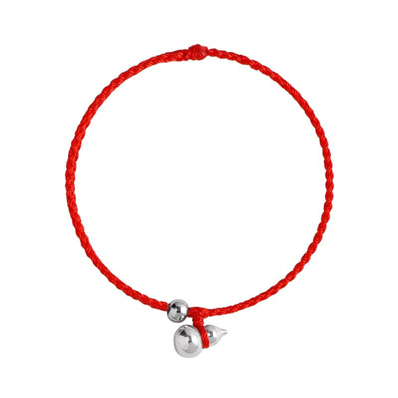 Buddha Stones 925 Sterling Silver Gourd Lucky Fortune Charm String Connection Bracelet - image 7