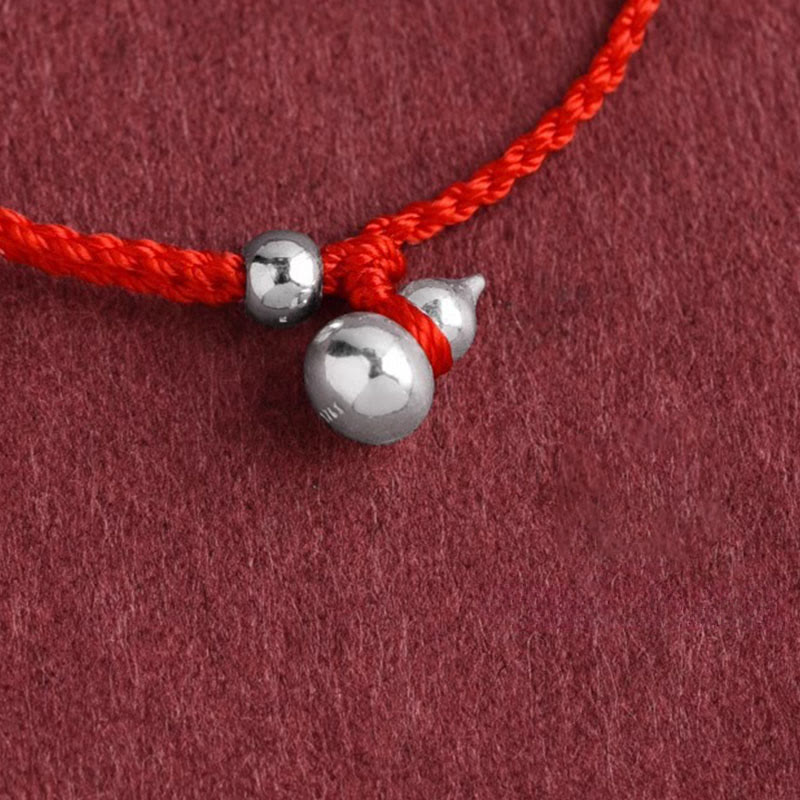 Buddha Stones 925 Sterling Silver Gourd Lucky Fortune Charm String Connection Bracelet - image 4