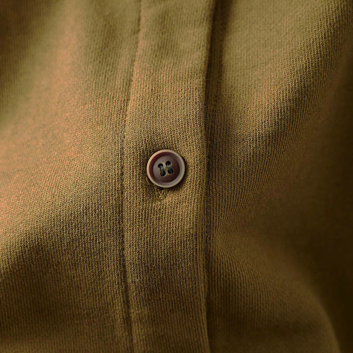 Buddha Stones Fall Solid Button Down Crew Neck Long Sleeve Women's Cotton Shirt - image 4