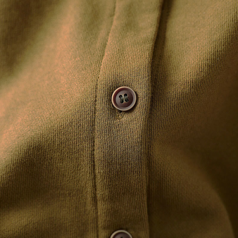 Buddha Stones Fall Solid Button Down Crew Neck Long Sleeve Women's Cotton Shirt - image 13