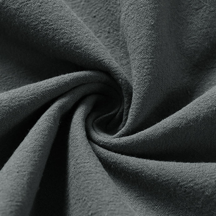 Buddha Stones Plain Lace-up Cotton Linen Men's Three Quarter Sleeve Kimono - image 8