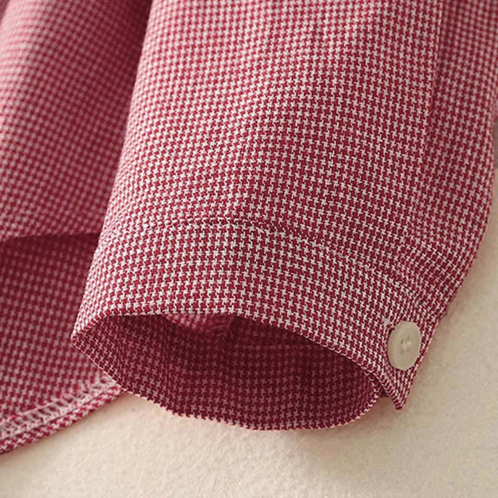 Buddha Stones Fall Cat Kitten Embroidery Plaid Stand Collar Buttons Down Design Women's Long Sleeve Shirt - image 12