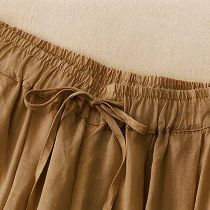 Buddha Stones Summer Elastic Waist Women's Capri Cropped Harem Pants With Pockets - image 23