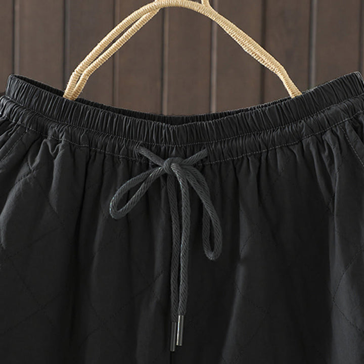 Buddha Stones Rhombus Pattern Cotton Polyester Thick Women's Pants With Pockets - image 13