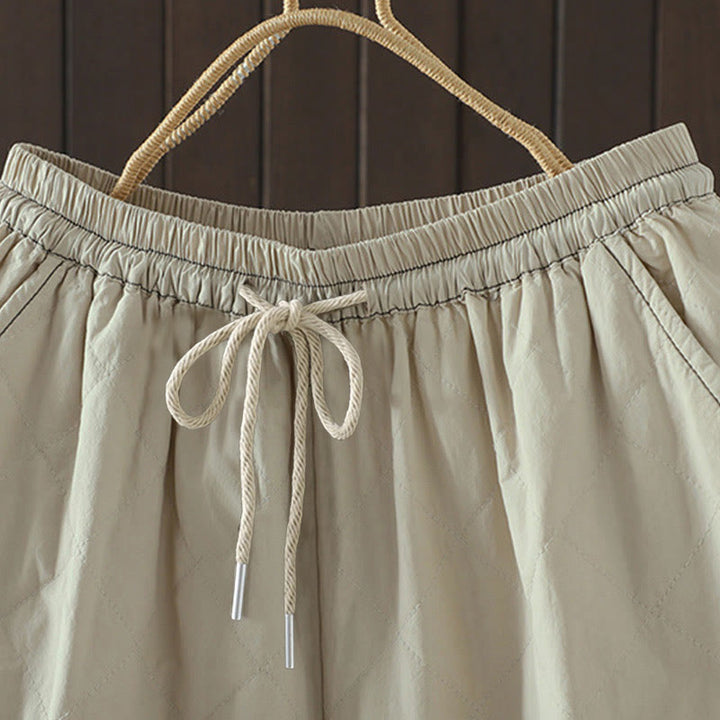 Buddha Stones Rhombus Pattern Cotton Polyester Thick Women's Pants With Pockets - image 4