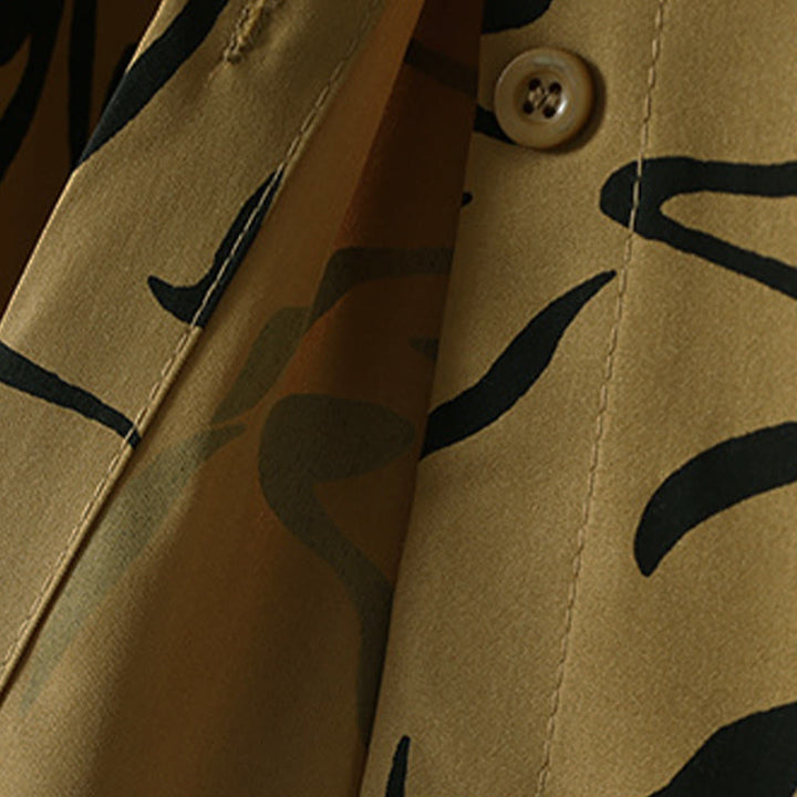 Buddha Stones Spring Fall Stand Collar Line Pattern Long Sleeve Women's Cotton Polyester Shirt  - image 13