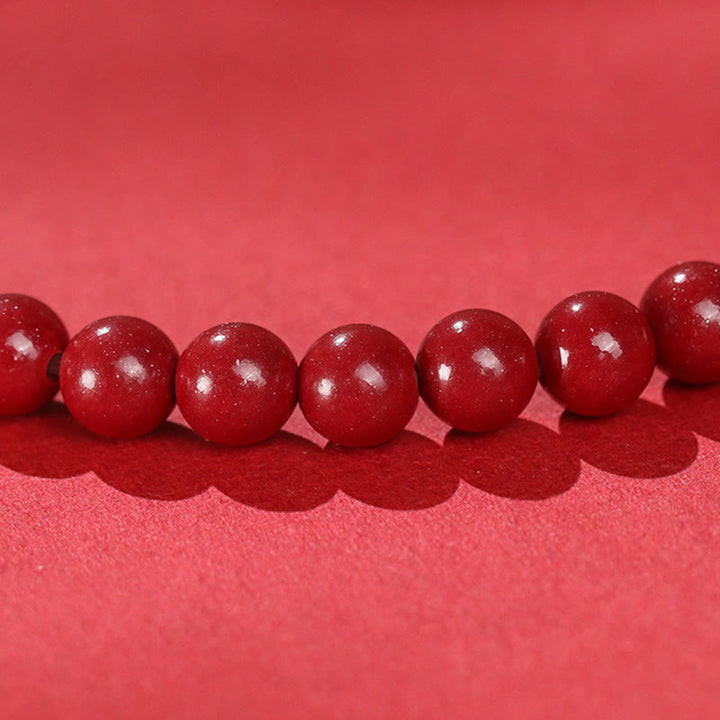 Buddha Stones Year of the Horse Cinnabar Jade Red String Blessing Bracelet - image 3