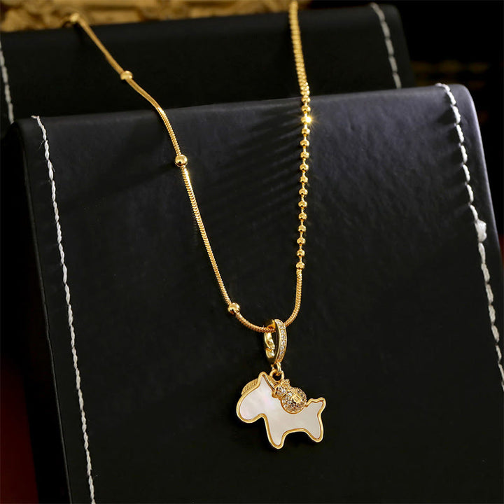 Buddha Stones Year Of The Horse Copper Luck Necklace Pendants - image 3