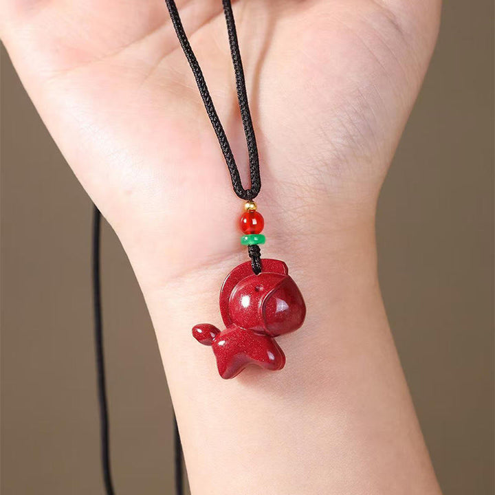 Buddha Stones Year Of The Horse Cinnabar Calm Necklace Pendants - image 2