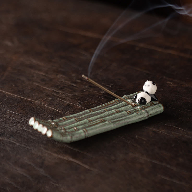 Buddha Stones Panda Home Decoration Incense Burner - Panda Lying On Its Back(13.7*4.2*2.8cm) - image 10