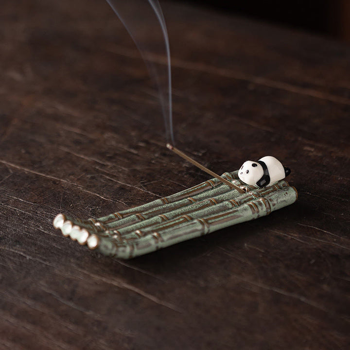 Buddha Stones Panda Home Decoration Incense Burner - Panda Lying On Its Stomach(13.6*4.1*1.9cm) - image 14