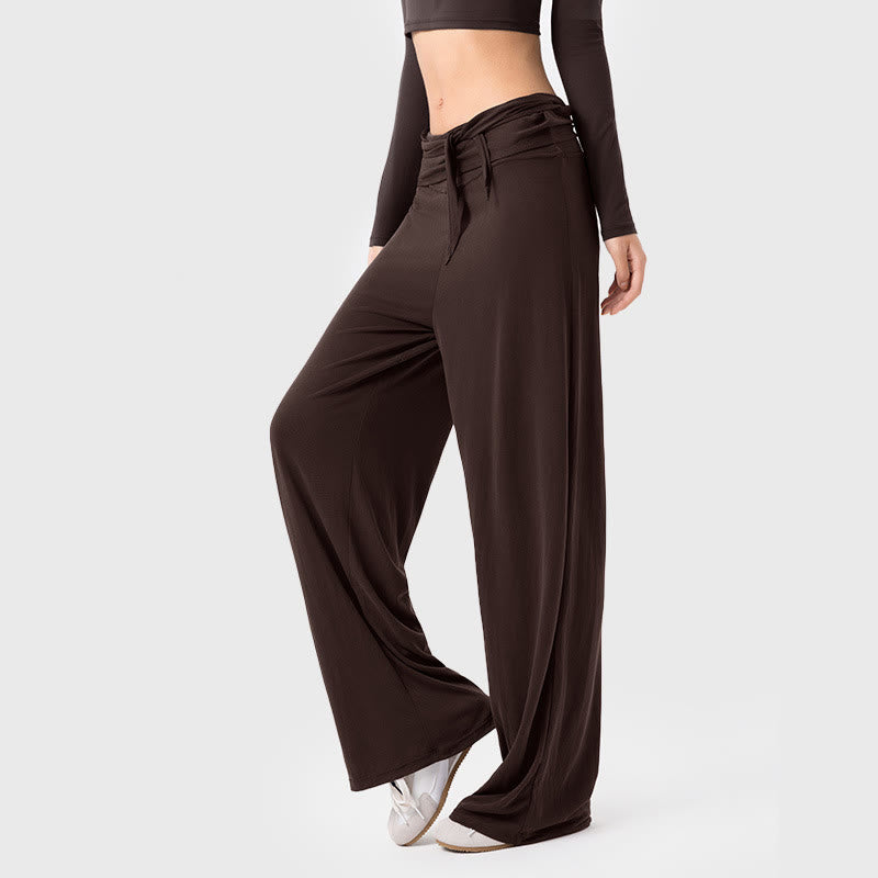 Buddha Stones Casual Lace-up Breathable Sports Women's Wide Leg Pants - Sienna - US12，UK/AU16，EU44 (XL) - image 9