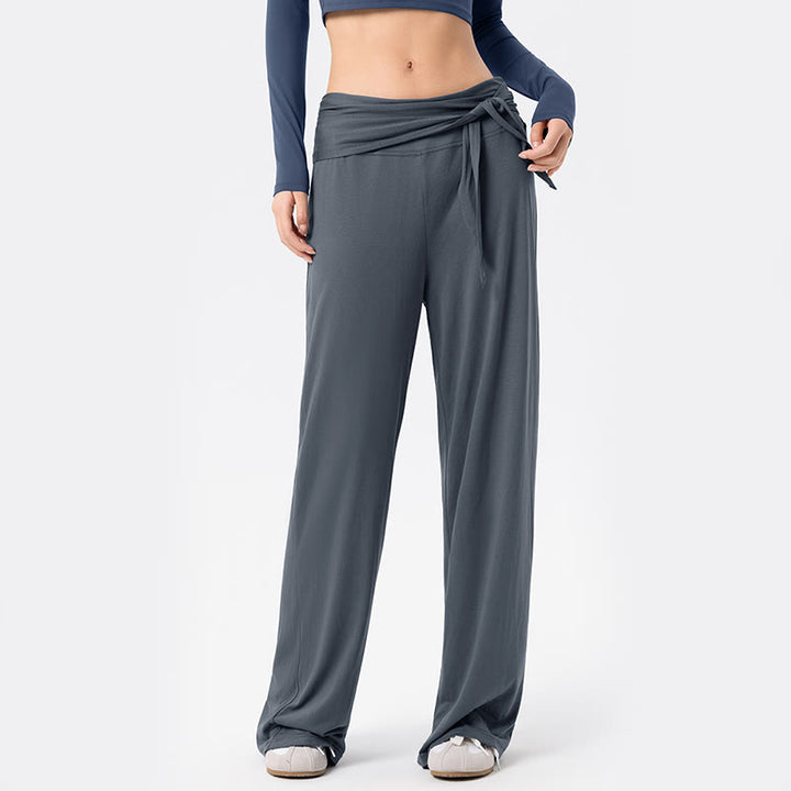 Buddha Stones Casual Lace-up Breathable Sports Women's Wide Leg Pants - image 3