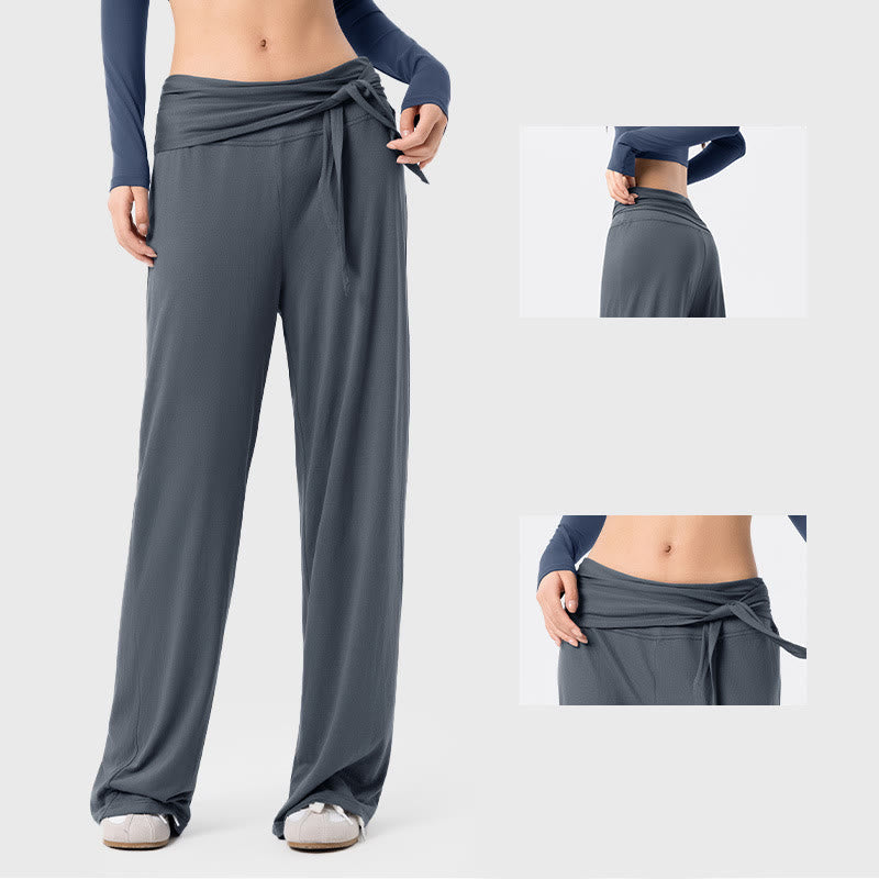 Buddha Stones Casual Lace-up Breathable Sports Women's Wide Leg Pants - image 6