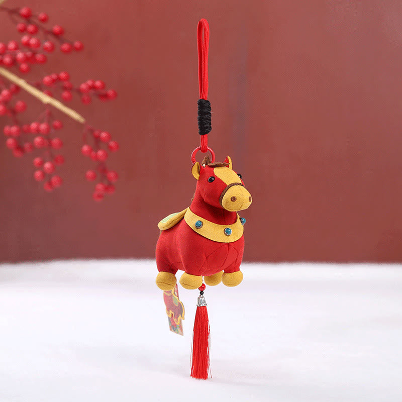 Buddha Stones Year Of The Horse Multicolored Cute Horse Tassel Prosperity Rope Hanging Decoration - image 1