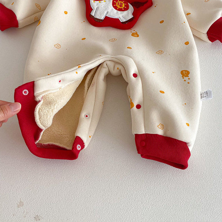 Buddha Stones Winter Year of the Horse Design Baby Girl Boy Cotton Long Sleeve One-pieces Rompers - image 10