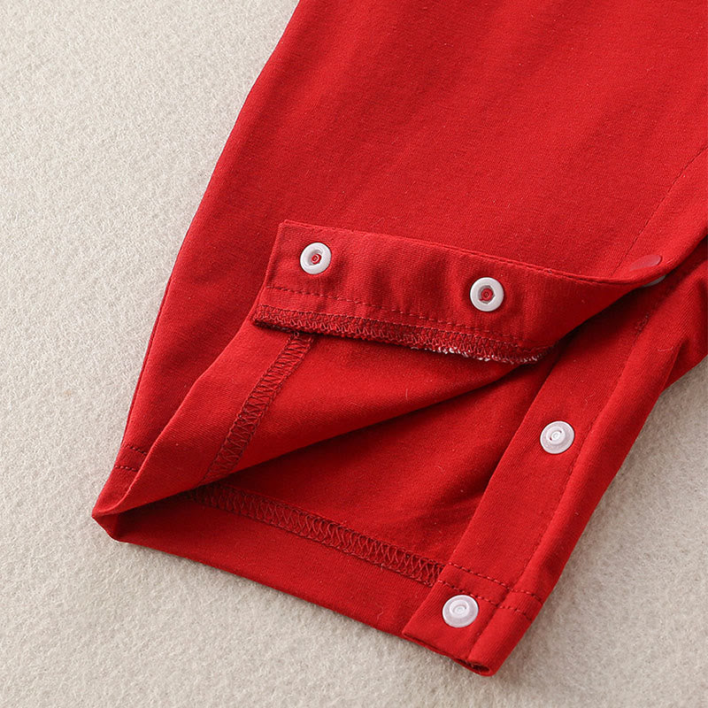 Buddha Stones Spring Fall Red Butterfly Design Baby Girl Cotton Long Sleeve One-pieces Rompers - image 6