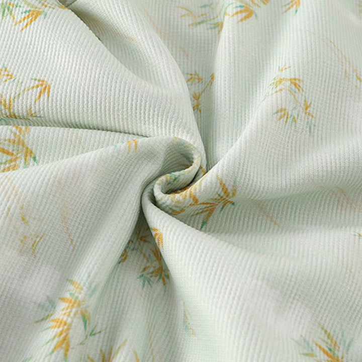 Buddha Stones Spring Fall Bamboo Flowers Design Baby Girl Cotton Long Sleeve One-pieces Rompers - image 11