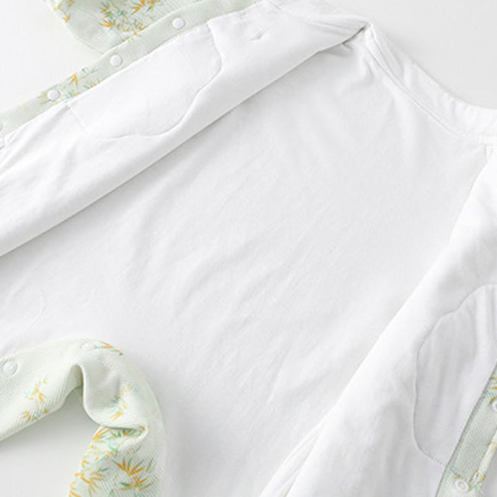 Buddha Stones Spring Fall Bamboo Flowers Design Baby Girl Cotton Long Sleeve One-pieces Rompers - image 7