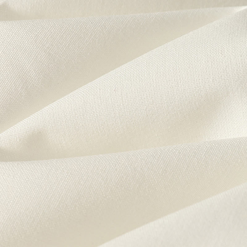 Buddha Stones Women's Embroidery Elastic Waistband Zipper Design Cotton Wide Leg Pants With Pockets - image 9