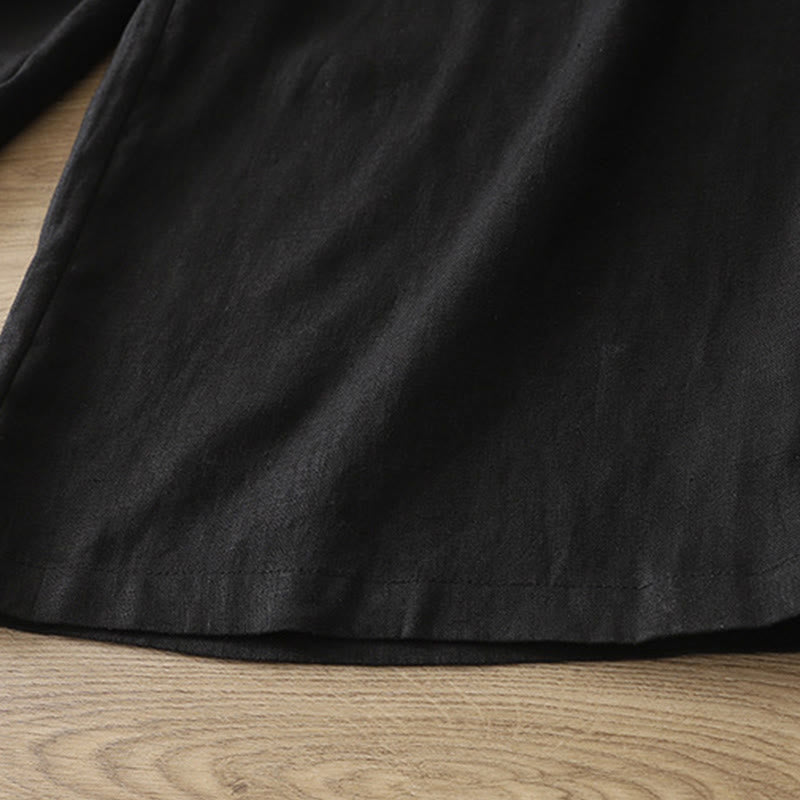 Buddha Stones Women's Fall Commute Solid Color Zipper Design Cotton Wide Leg Pants With Pockets - image 20