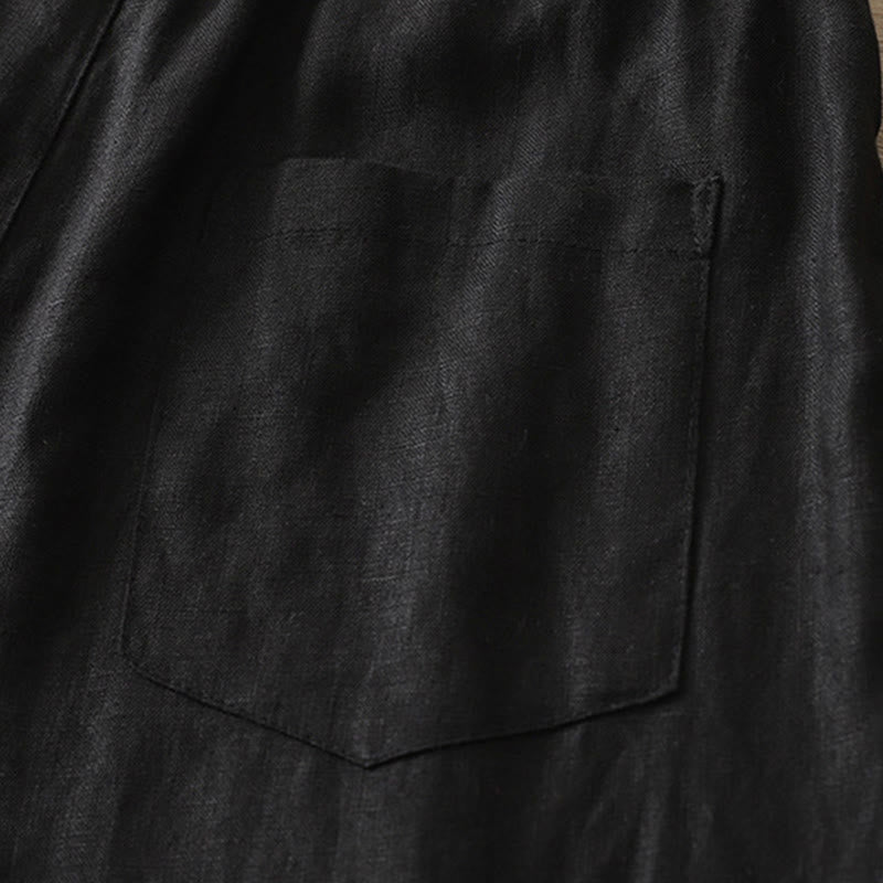 Buddha Stones Women's Fall Commute Solid Color Zipper Design Cotton Wide Leg Pants With Pockets - image 19