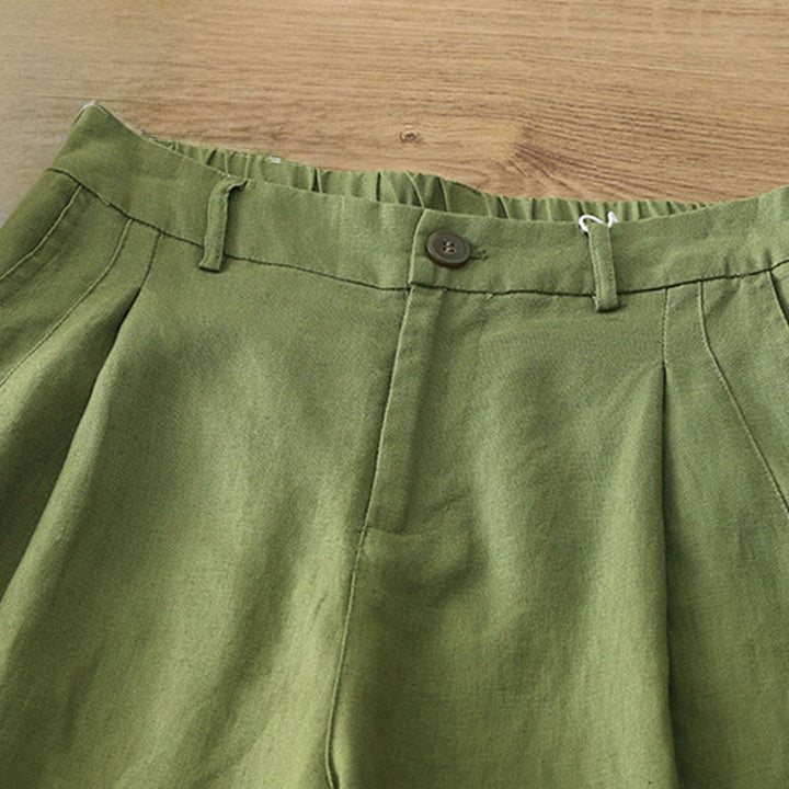 Buddha Stones Women's Fall Commute Solid Color Zipper Design Cotton Wide Leg Pants With Pockets - image 23