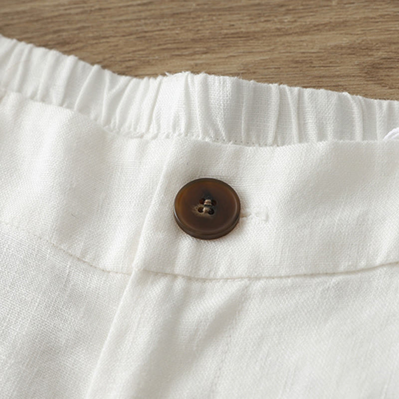 Buddha Stones Women's Fall Commute Solid Color Zipper Design Cotton Wide Leg Pants With Pockets - image 10