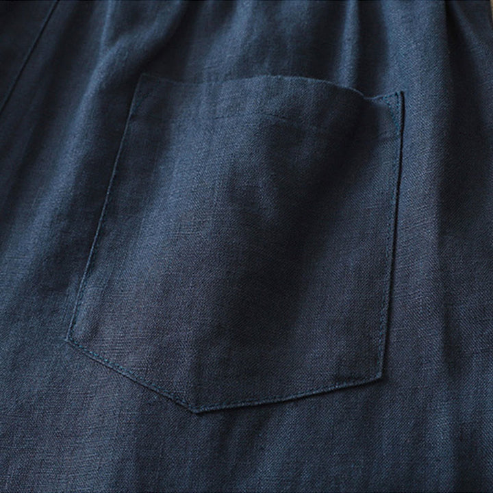 Buddha Stones Women's Fall Commute Solid Color Zipper Design Cotton Wide Leg Pants With Pockets - image 2