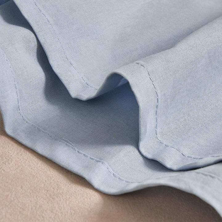 Buddha Stones Fall Solid Color Buttons Design Three Quarter Sleeve Cotton Women's Shirts With Pockets - image 4