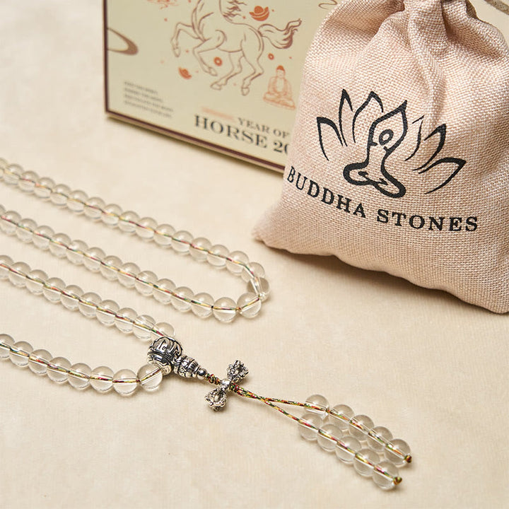 Buddha Stones Vajra Charm Liuli 108 Beads Spiritual Power Strength Mala - image 6