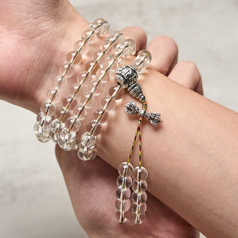 Buddha Stones Vajra Charm Liuli 108 Beads Spiritual Power Strength Mala - image 3