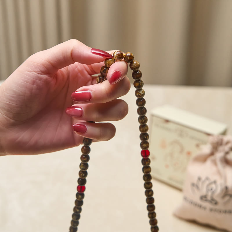 Buddha Stones 108 Beads Multicolored Amber Gourd Charm Mala - image 3