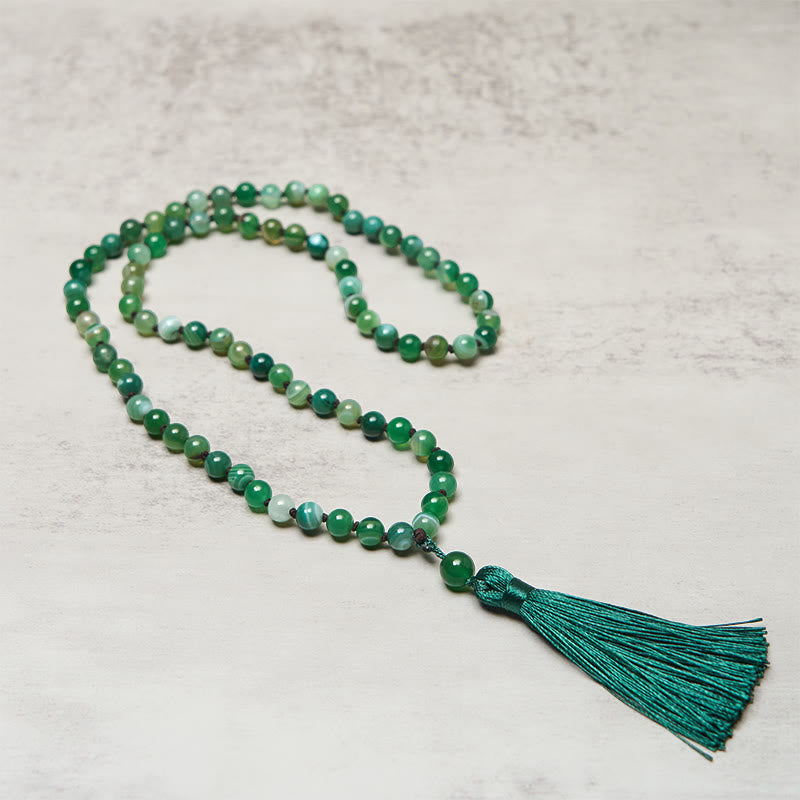 Buddha Stones Bead Malachite Tassel Protection Bracelet - image 2