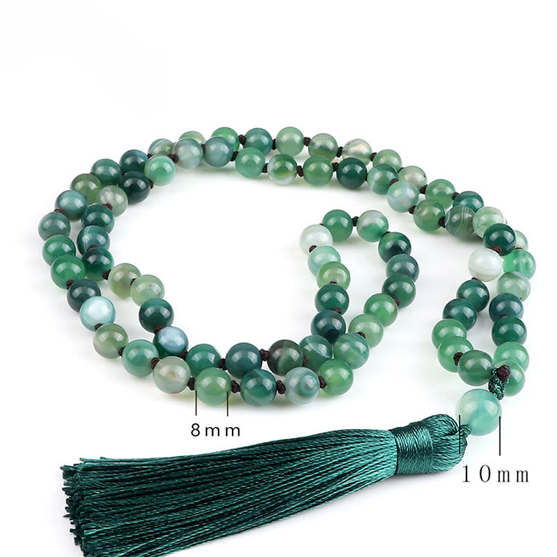 Buddha Stones Bead Malachite Tassel Protection Bracelet - image 6