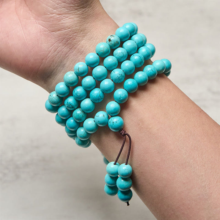 Buddha Stones 108 Beads Turquoise Wisdom Balance Mala - image 4