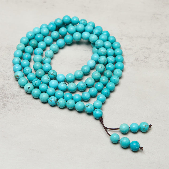 Buddha Stones 108 Beads Turquoise Wisdom Balance Mala - image 2