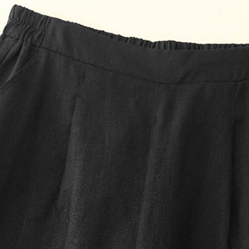 Buddha Stones Women's Spring Plain Simple 7-8 Length Cotton Pants With Pockets - image 7