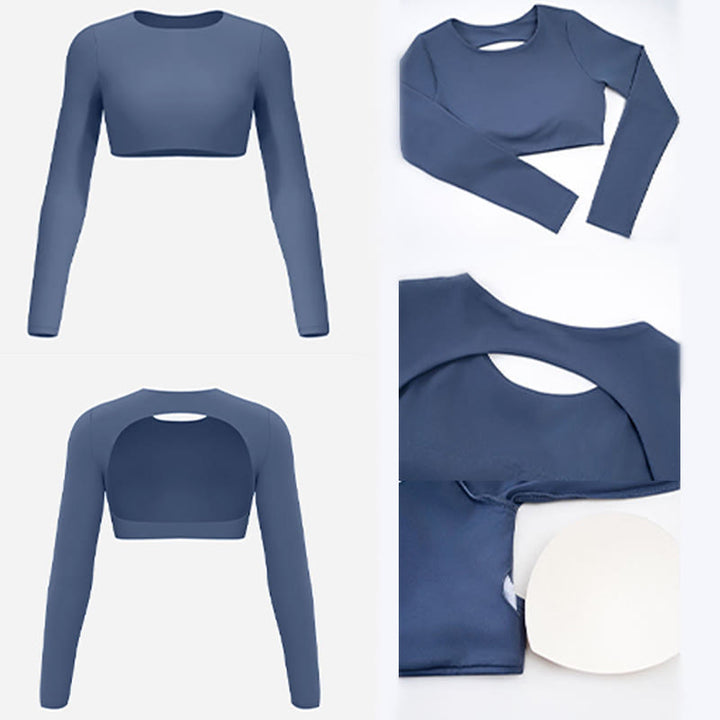 Buddha Stones Long Sleeve Backless Bra Sports Fitness Yoga Women's Tank Top - image 13