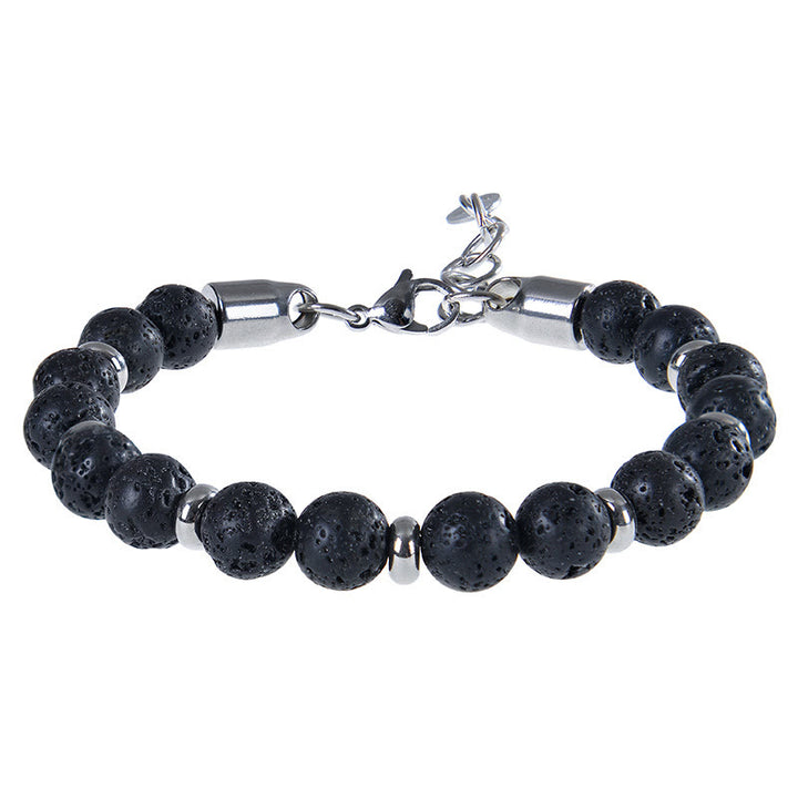 Buddha Stones Tiger Eye Various Natural Stone Beads Protection Bracelet - Lava Rock(Wrist Circumference:17-20 cm) - image 11