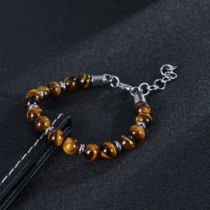 Buddha Stones Tiger Eye Various Natural Stone Beads Protection Bracelet - image 1