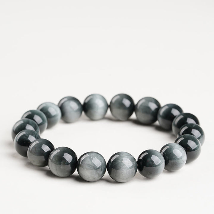 Buddha Stones Eagle's Eye Stone Positive Calm Beaded Bracelet - 7A Grade Eagle's Eye Stone - 16-16.8mm - image 0